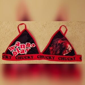 Plus Size Chucky "Wanna Play" Officially Licensed Horror Movie Triangle Bra
